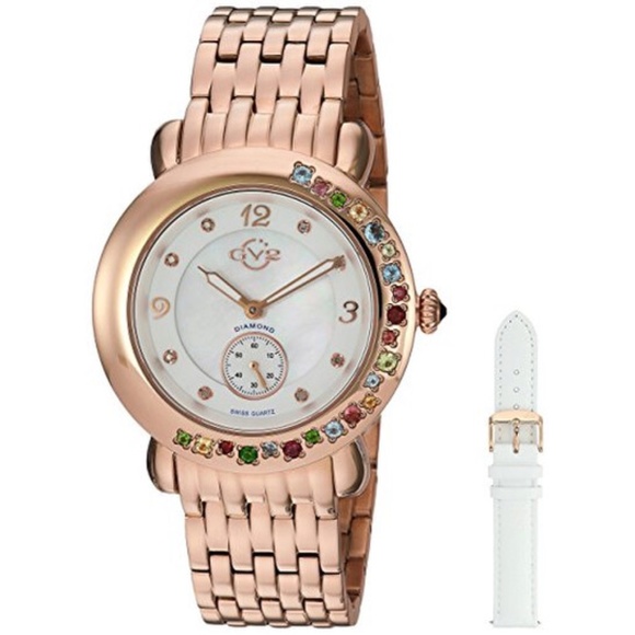 SALE! NEW Gevril Limited Edition Marsala Diamond & Gemstones Watch Swiss Quartz